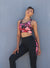 Sports Bra Allover Flower Print - Bordeaux