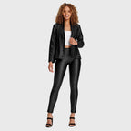 جاكيت من الجلد الصناعي - أسود