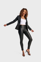 جاكيت من الجلد الصناعي - أسود