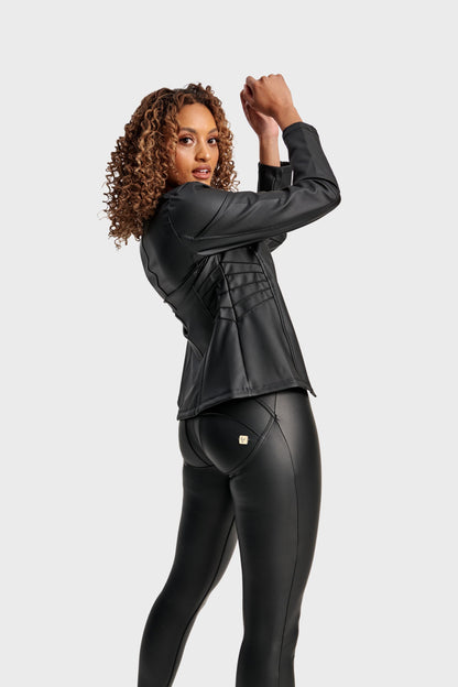 Faux Leather Jacket - Black