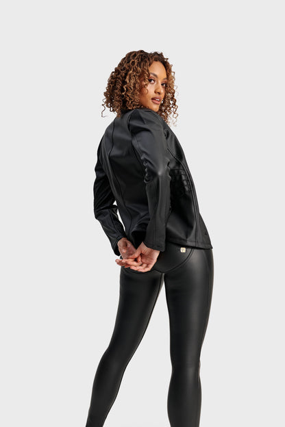 Faux Leather Jacket - Black