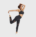 حمالة صدر رياضية بنقشة جلد حيوانية من الخلف - أسود