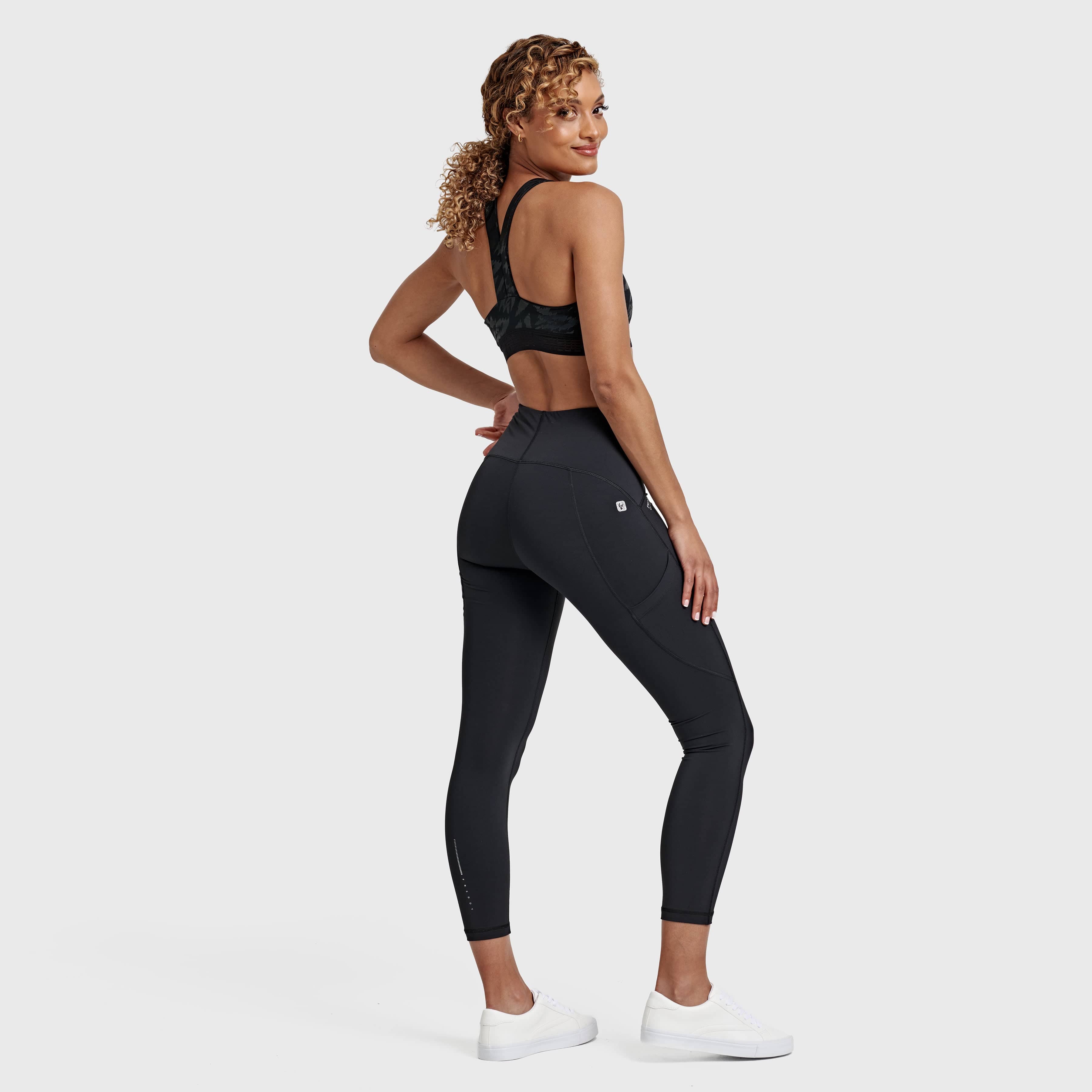 حمالة صدر رياضية بنقشة جلد الحمار الوحشي - أسود 