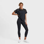 بلوزة شبكية كبيرة الحجم - أسود