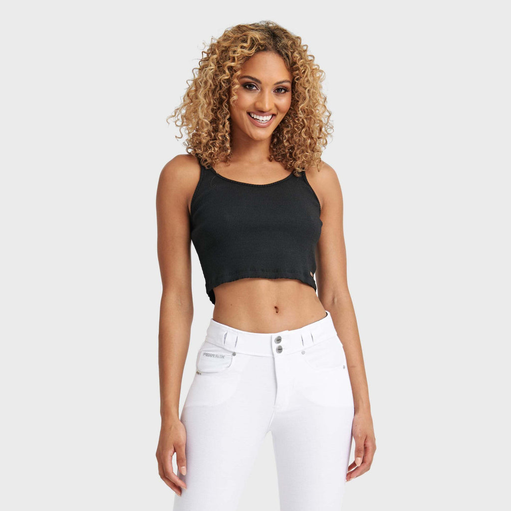 قميص داخلي قطني مضلع - أسود