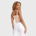 قميص داخلي قطني مضلع - لون الخوخ