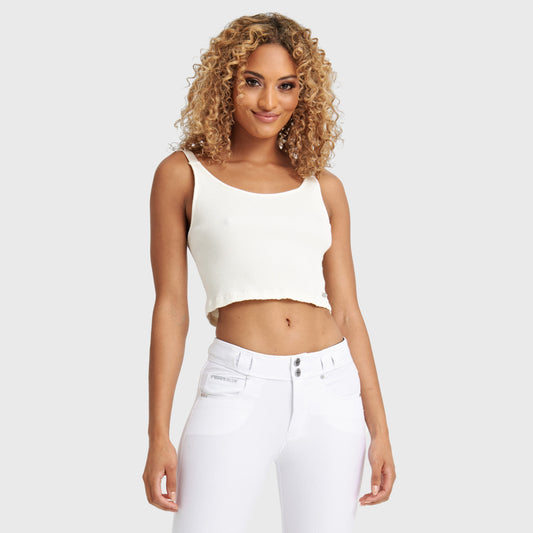 Cotton Ribbed Cami - White
