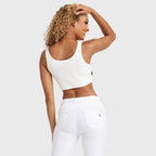 توب قصير بدون أكمام - أبيض 