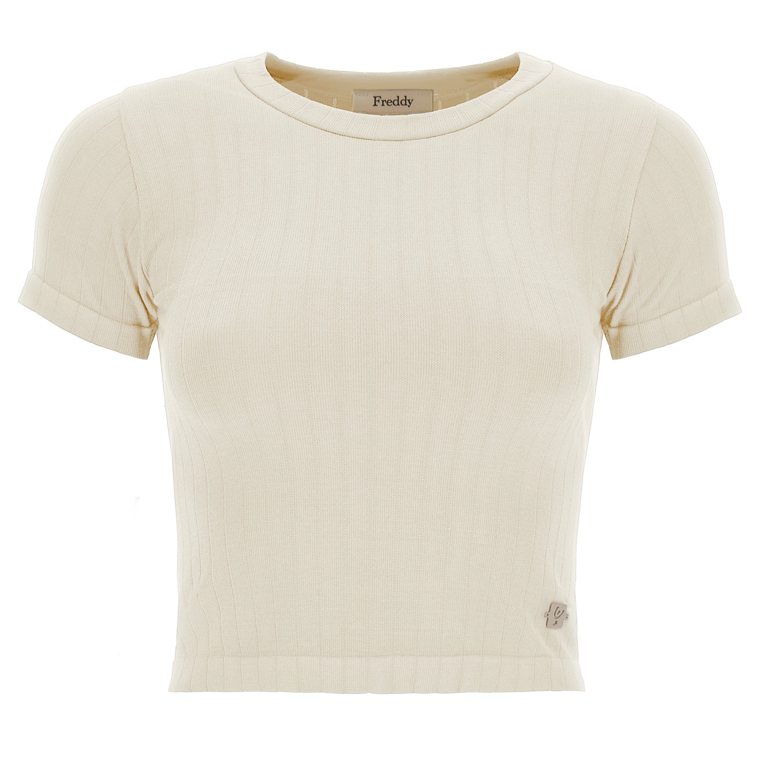 Ribbed T Shirt - Cream