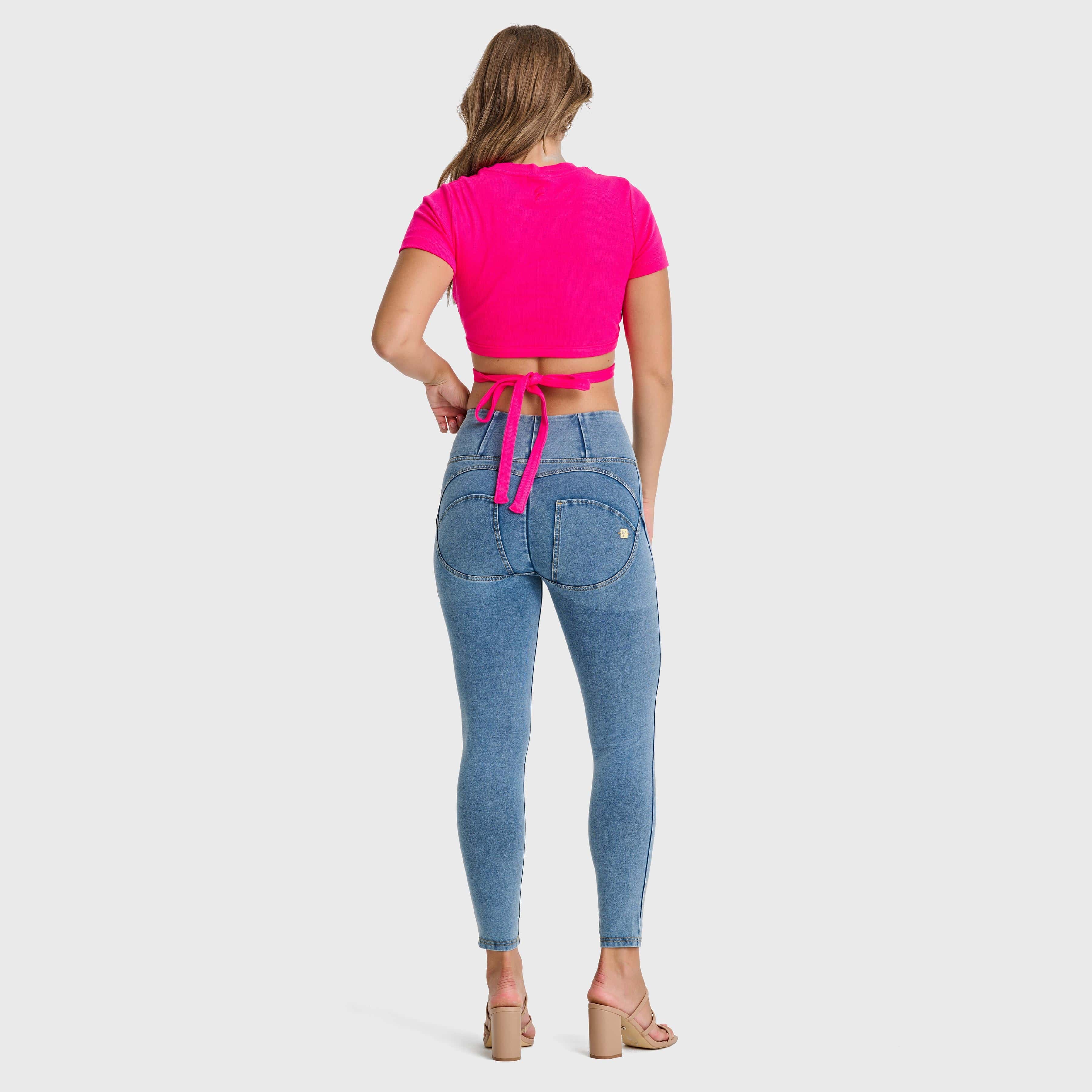 Cropped Wrap Around T Shirt - Pink