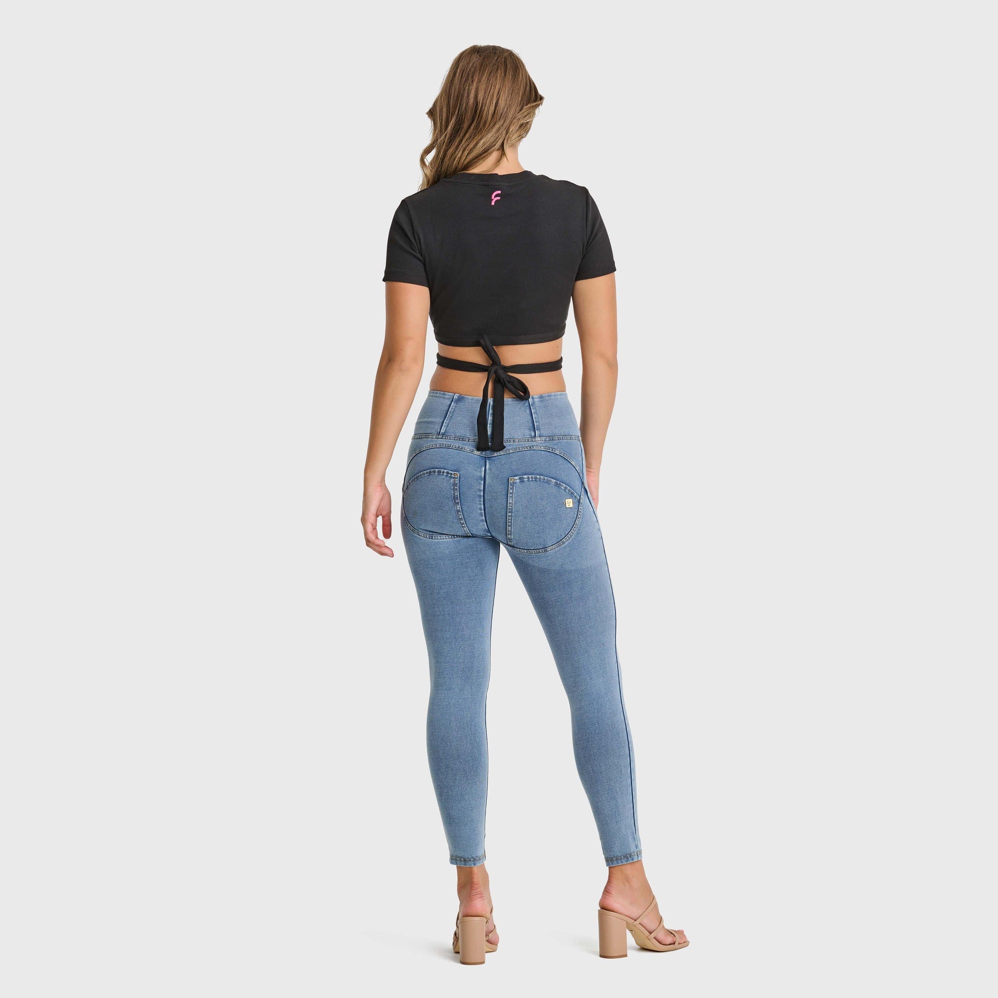 Cropped Wrap Around T Shirt - Black