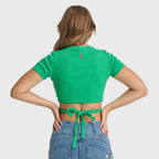 تيشيرت قصير ملفوف - أخضر