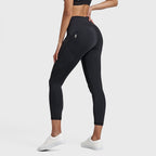 تيشيرت سوبر فيت ديوو بجيوب - خصر مرتفع - طول 7/8 - أسود 