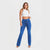 WR.UP® Denim With Front Pockets - Super High Waisted - Flare - Cobalt Blue + Blue Stitching