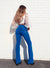 WR.UP® Denim With Front Pockets - Super High Waisted - Flare - Cobalt Blue + Blue Stitching