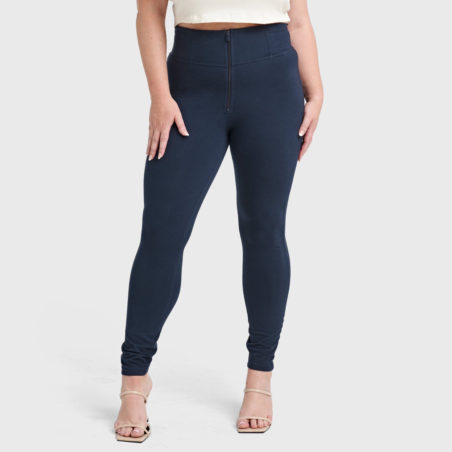WR.UP® Curvy Fashion - Zip High Waisted - Full Length - Navy Blue
