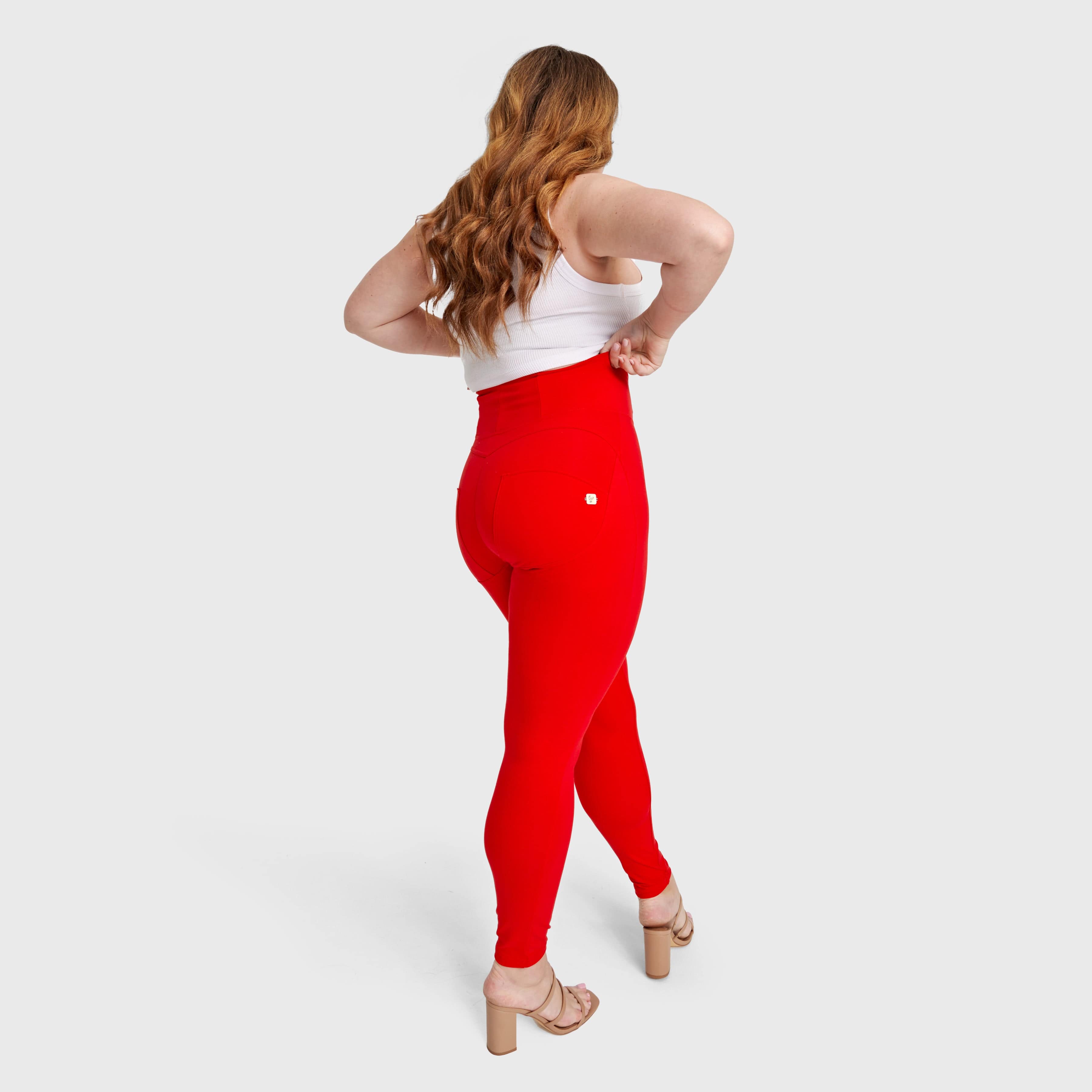 WR.UP® Curvy Fashion - سحاب عالي الخصر - طول كامل - أحمر
