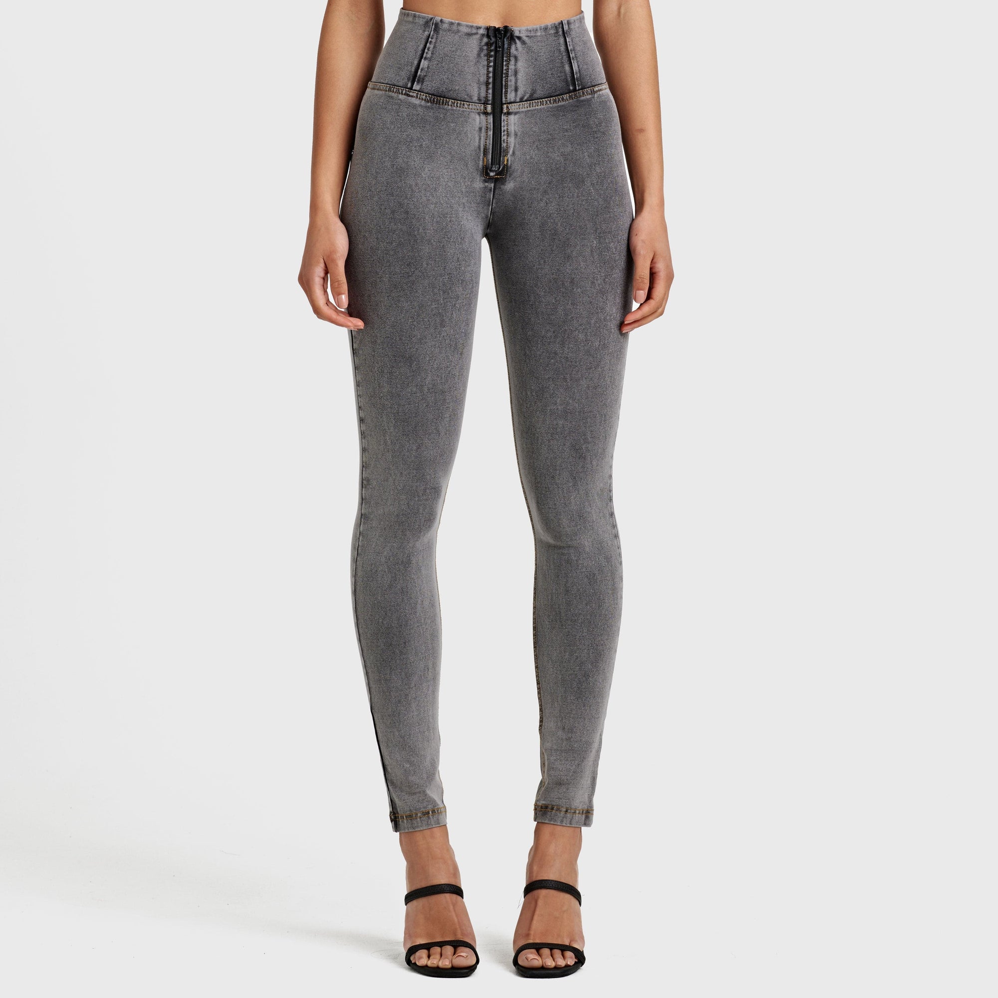 WR.UP® Denim - High Waisted - Full Length - Grey + Yellow Stitching