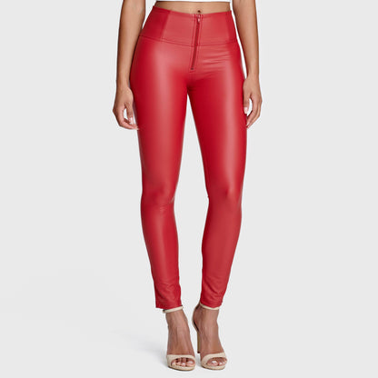 WR.UP® Faux Leather - High Waisted - Full Length - Red