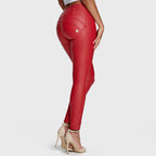 WR.UP® جلد صناعي - خصر مرتفع - طول كامل - أحمر