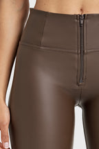 WR.UP® جلد صناعي - خصر مرتفع - طول كامل - بني شوكولاتة