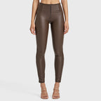 WR.UP® جلد صناعي - خصر مرتفع - طول 7/8 - بني شوكولاتة