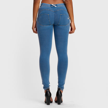 WR.UP® Denim - Mid Rise - Full Length - Light Blue + Yellow Stitching