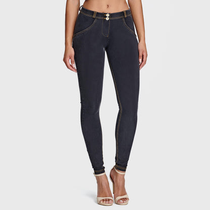 WR.UP® Denim - Mid Rise - Full Length - Black + Yellow Stitching