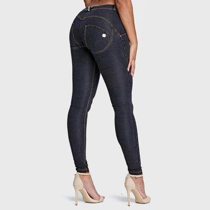 WR.UP® Denim - Mid Rise - Full Length - Black + Yellow Stitching