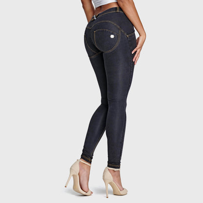 WR.UP® Denim - Mid Rise - Full Length - Black + Yellow Stitching