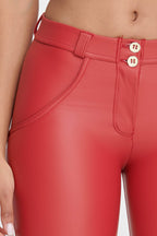 WR.UP® جلد صناعي - خصر متوسط ​​الارتفاع - طول كامل - أحمر 