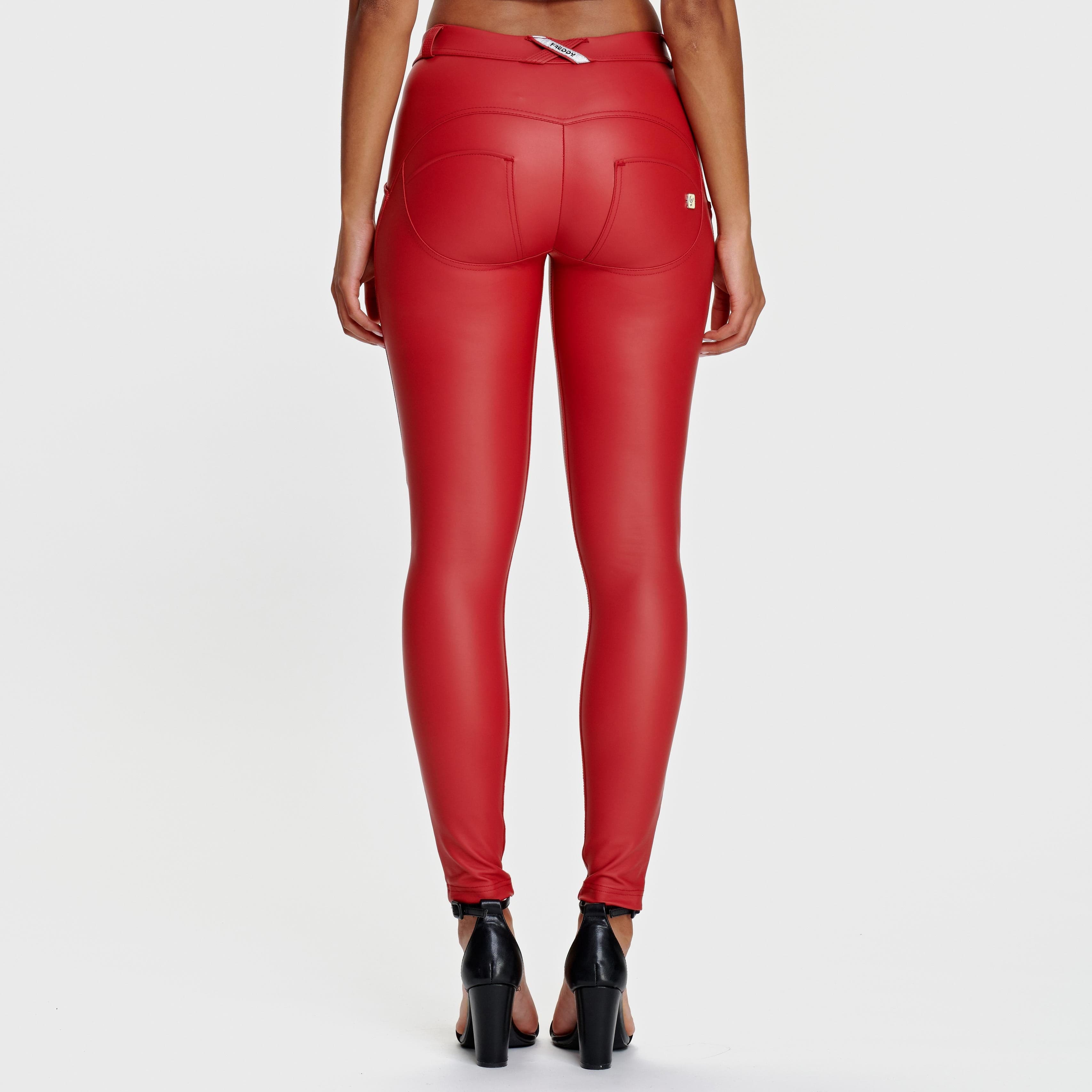 WR.UP® Faux Leather - Mid Rise - Full Length - Red