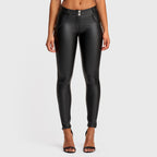 WR.UP® جلد صناعي - خصر متوسط ​​الارتفاع - طول كامل - أسود 