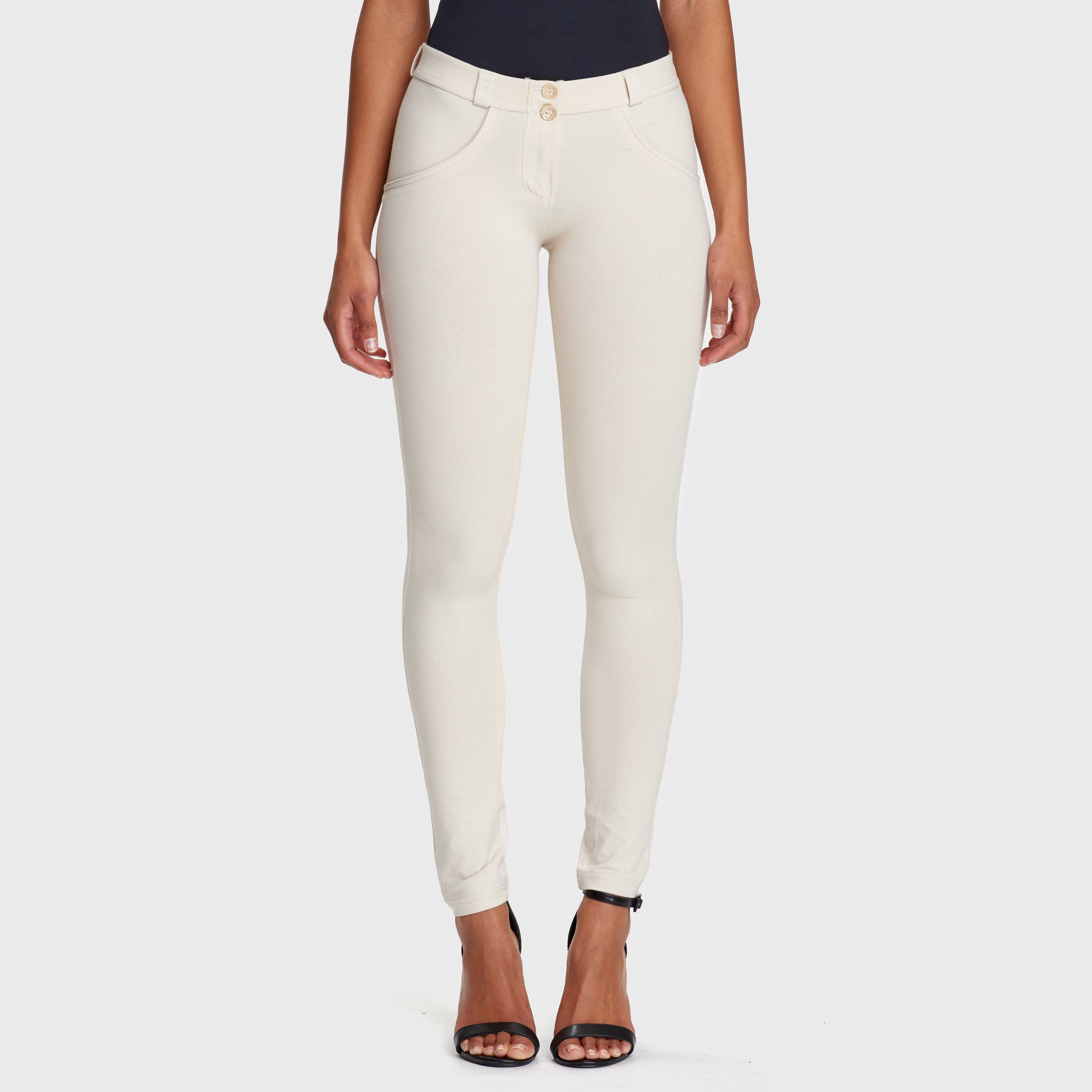 WR.UP® أزياء - خصر متوسط ​​الارتفاع - طول كامل - بيج فاتح