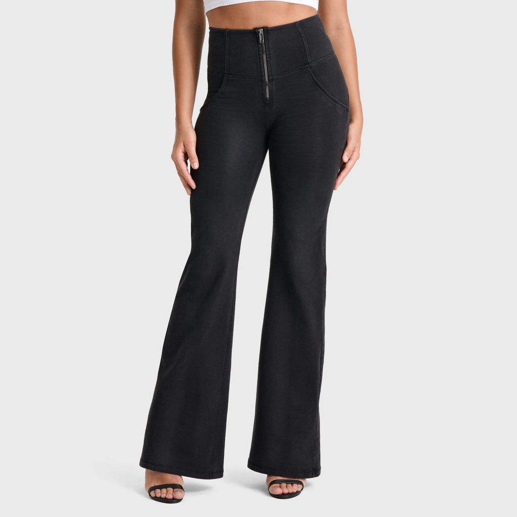 جينز WR.UP® - خصر مرتفع - تصميم واسع للغاية - أسود مع خياطة سوداء