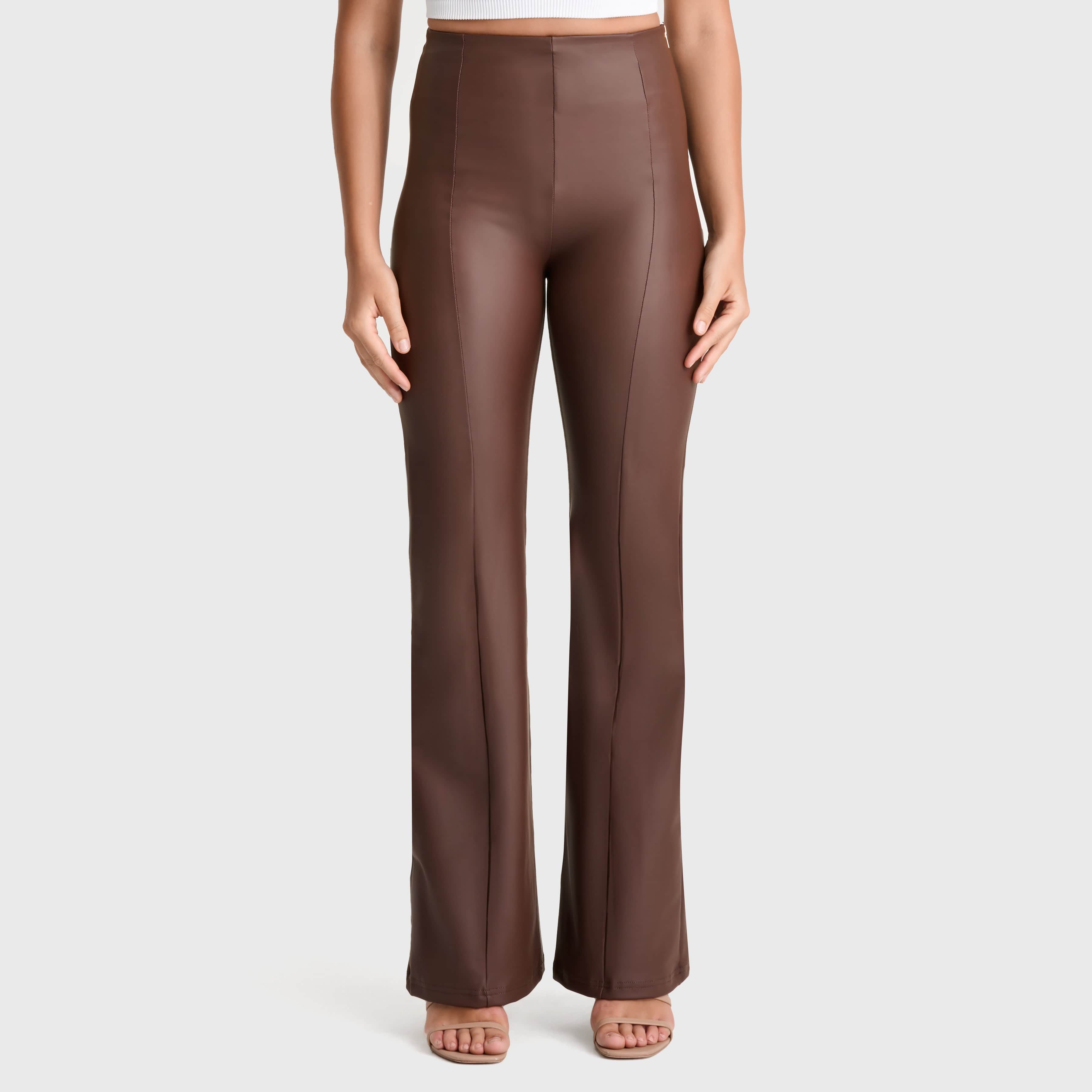 WR.UP®Faux Leather - Super High Waisted - Super Flare - Chocolate