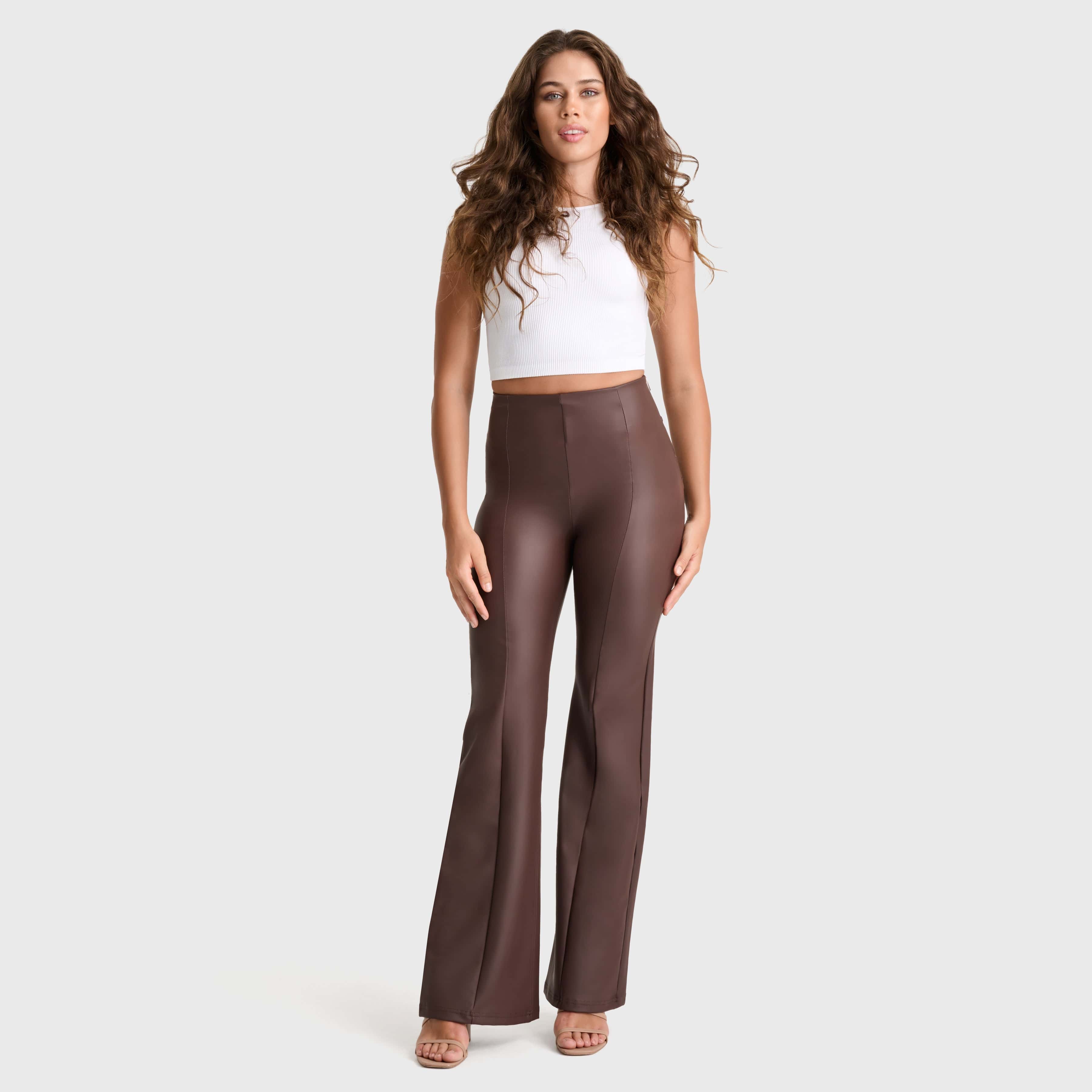 WR.UP®Faux Leather - Super High Waisted - Super Flare - Chocolate