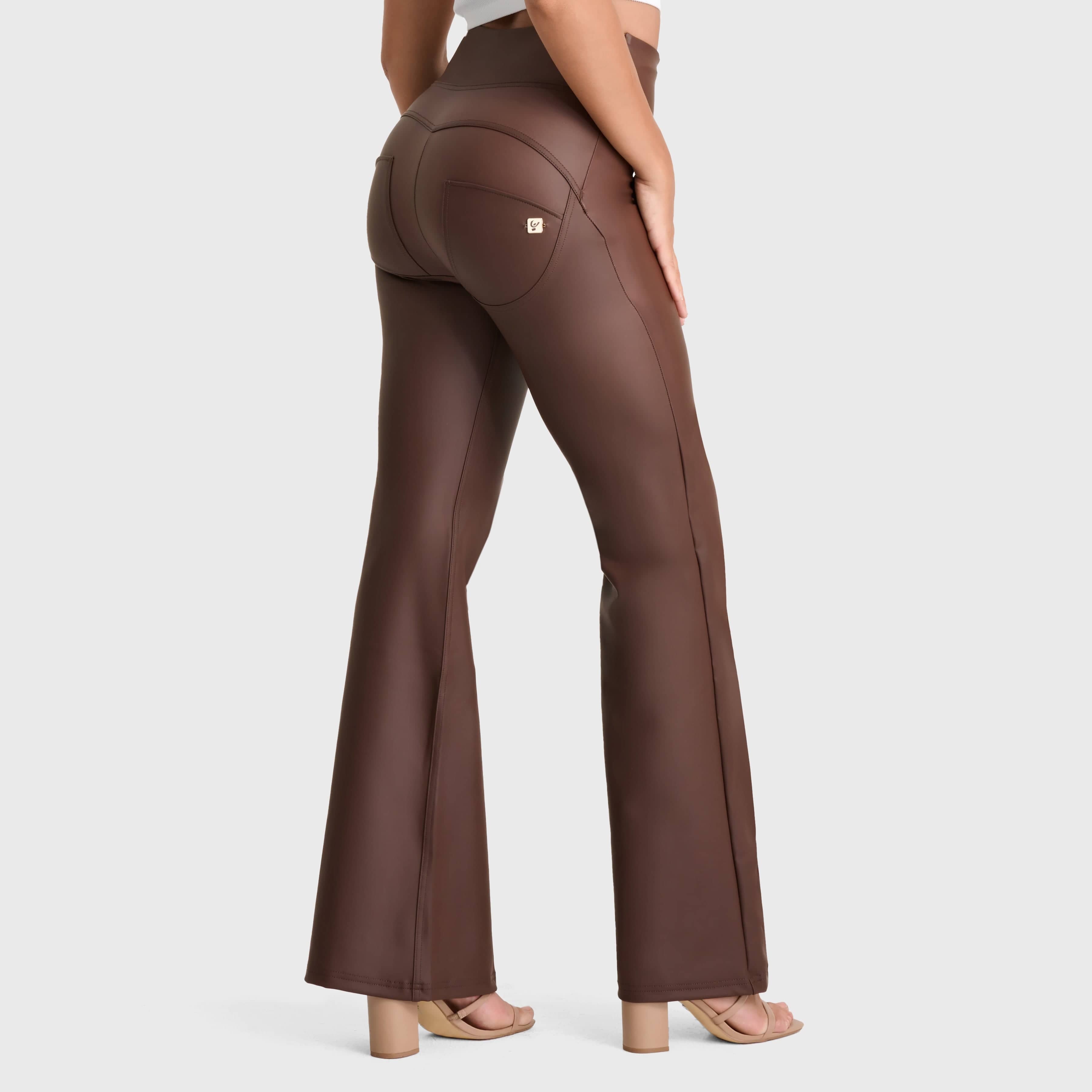 WR.UP®Faux Leather - Super High Waisted - Super Flare - Chocolate