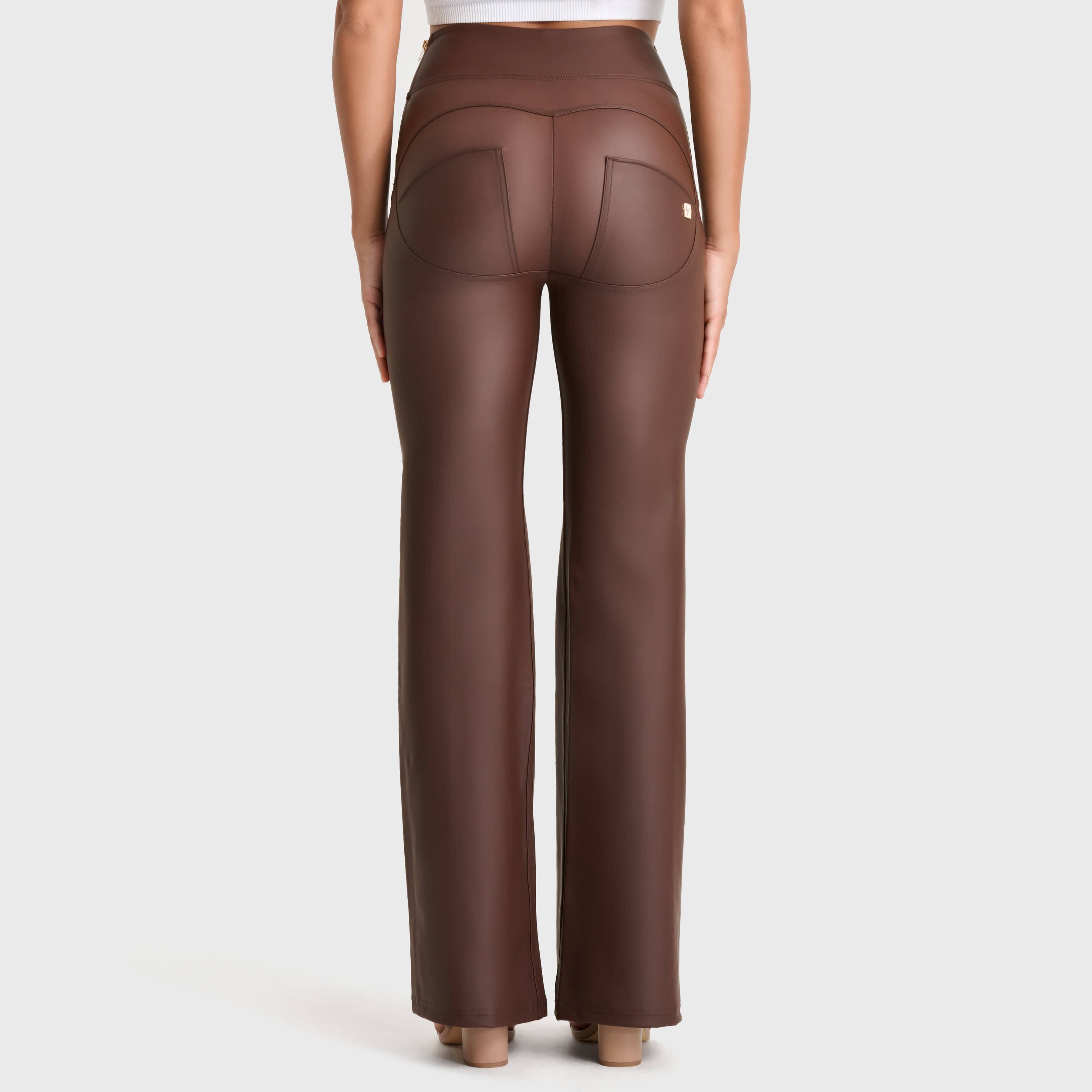 WR.UP®Faux Leather - Super High Waisted - Super Flare - Chocolate