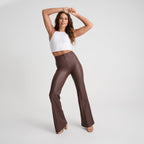 WR.UP® جلد صناعي - خصر مرتفع للغاية - تصميم واسع للغاية - لون شوكولاتة