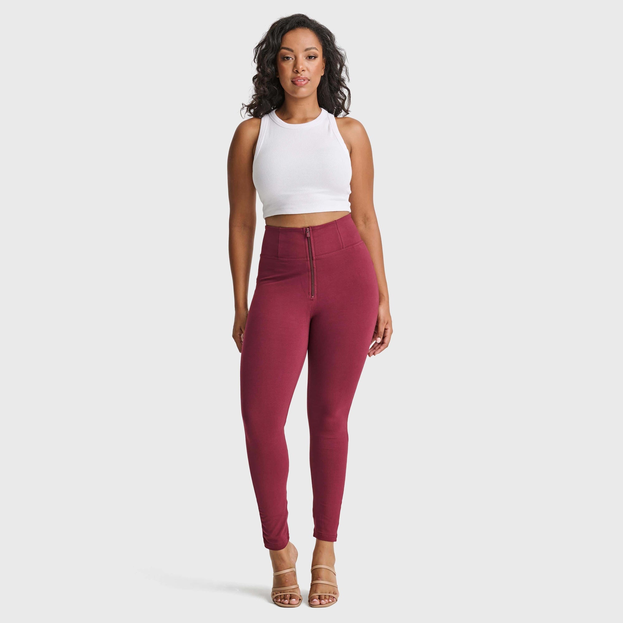 WR.UP® Curvy Fashion - Zip High Waisted - Full Length - Burgundy