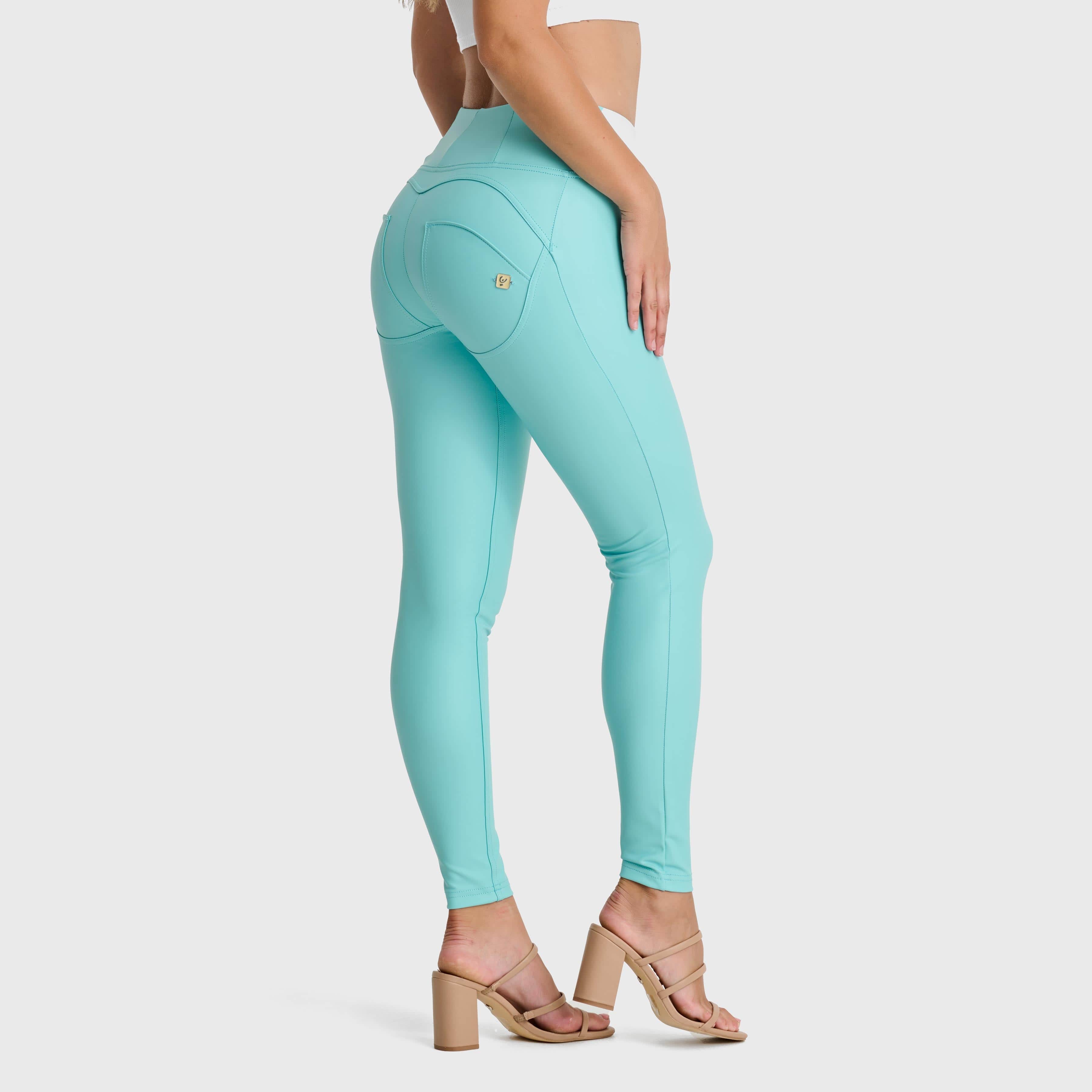 WR.UP® Faux Leather - High Waisted - Full Length - Sky Blue