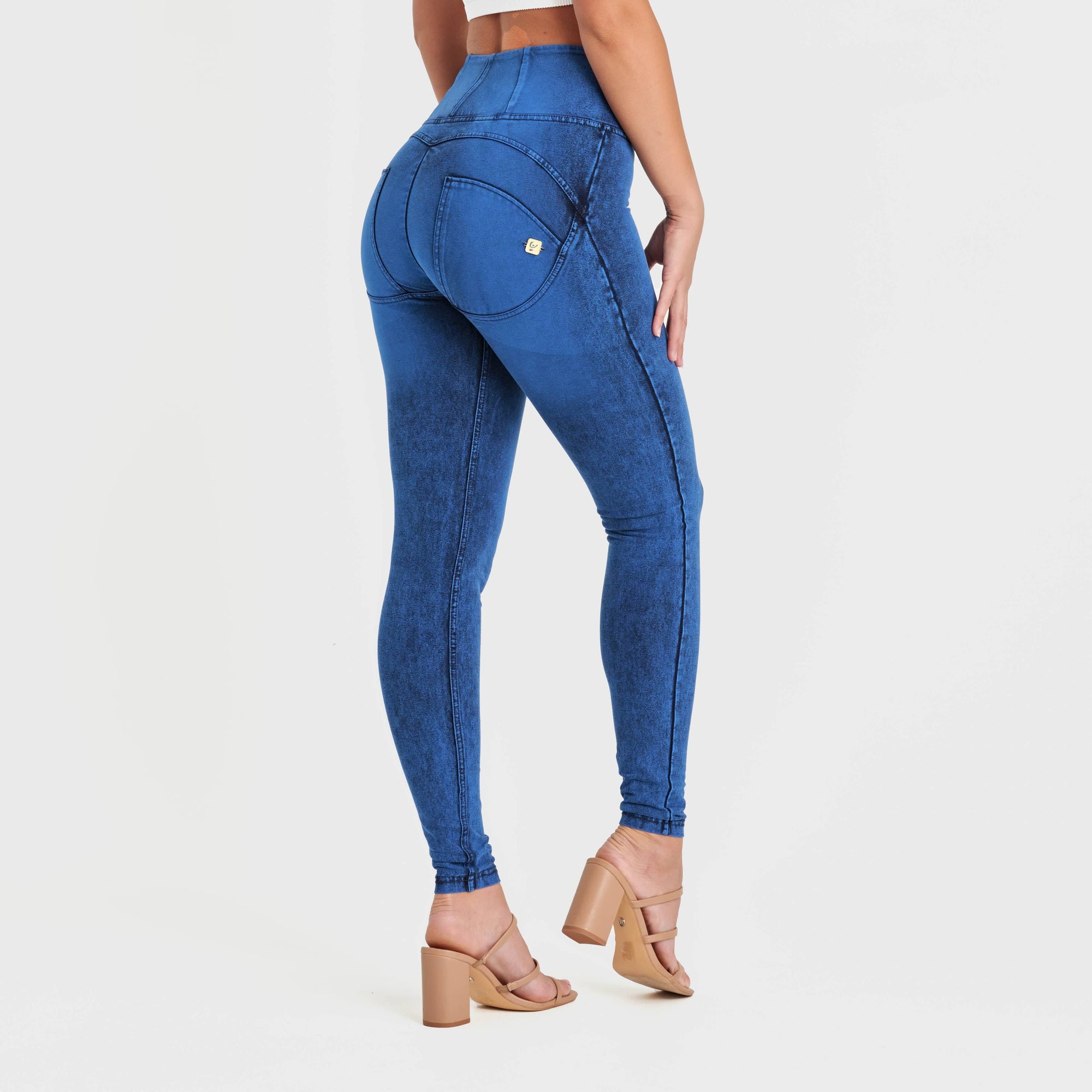 WR.UP® Denim - High Waisted - Full Length - Cobalt Blue + Blue Stitching