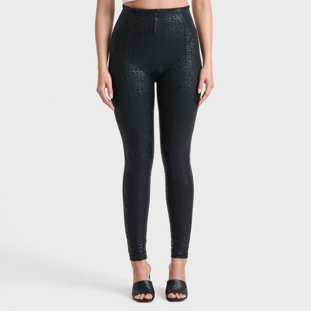 WR.UP® بنقشة النمر - خصر مرتفع للغاية - طول كامل - أسود