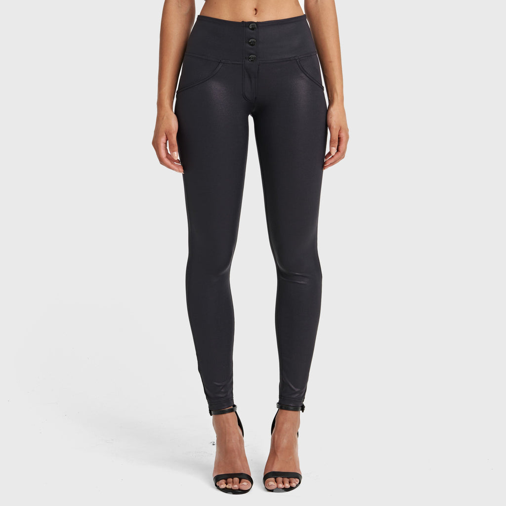 WR.UP® خيوط لامعة معدنية - خصر مرتفع - طول كامل - أسود داكن 