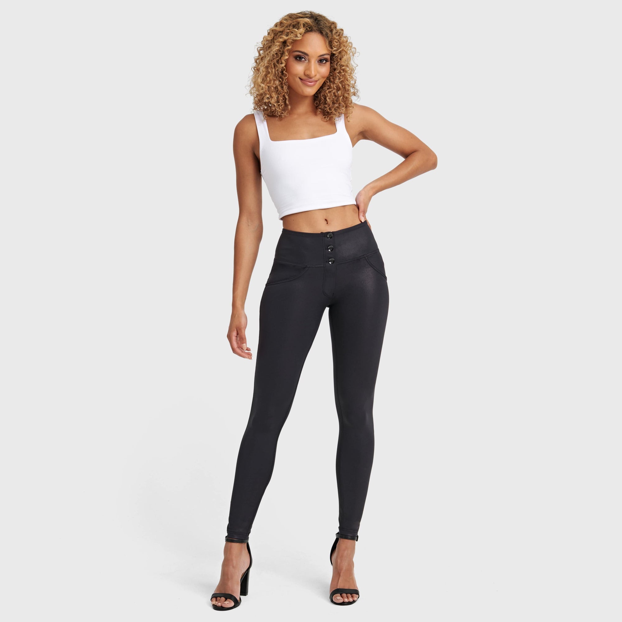 WR.UP® Metallic Lurex - High Waisted - Full Length - Midnight Black