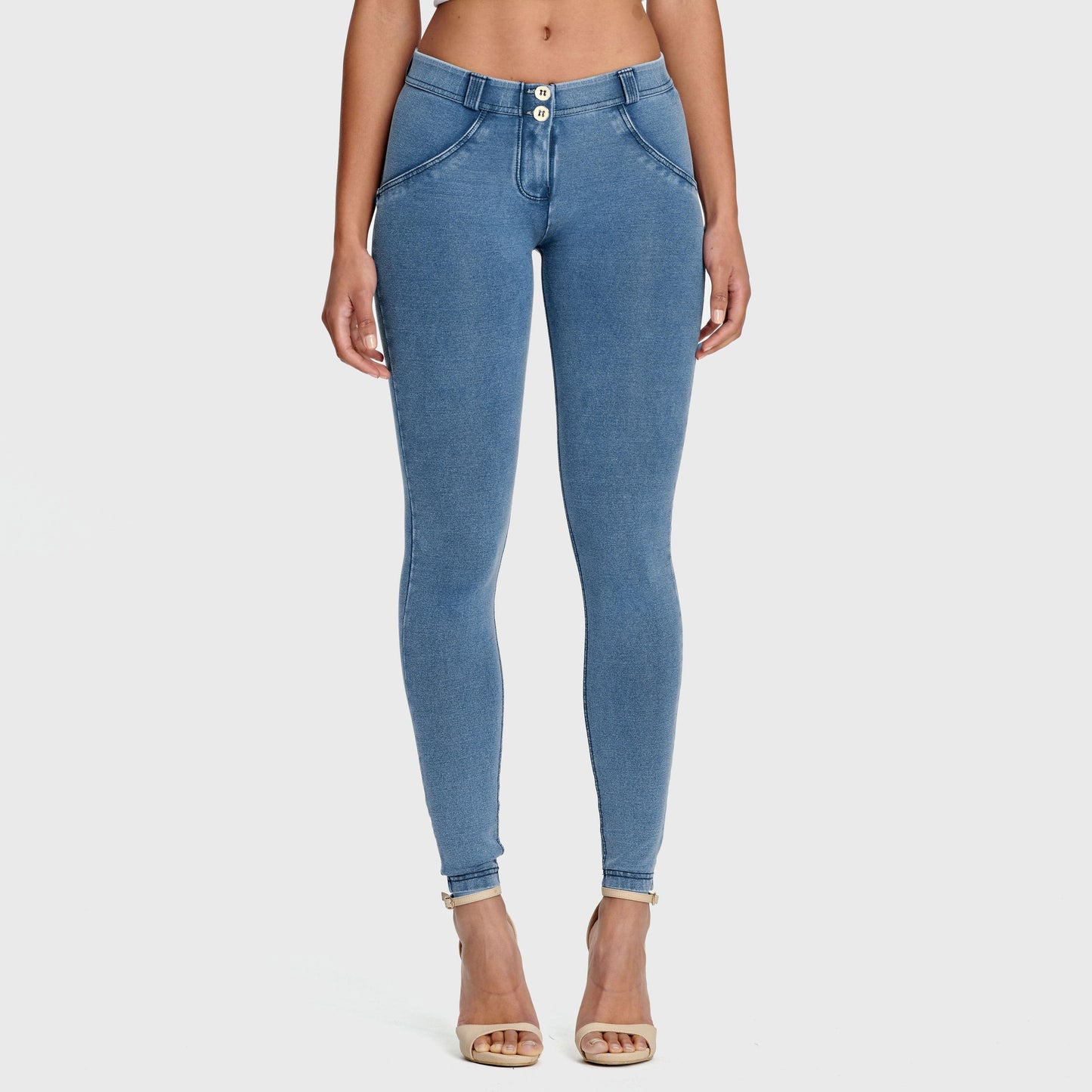 WR.UP® Denim - Mid Rise - 7/8 Length - Light Blue + Blue Stitching