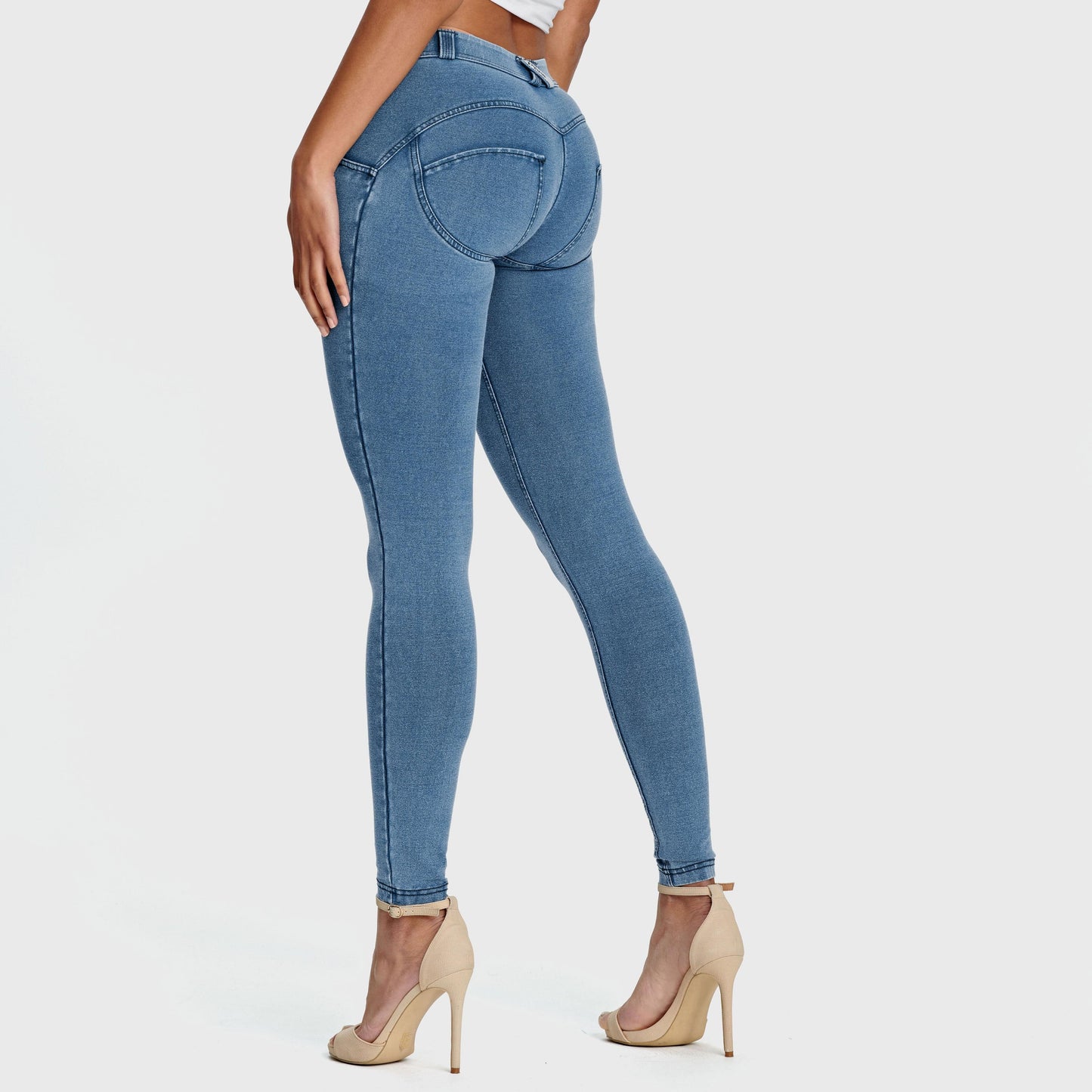 WR.UP® Denim - Mid Rise - 7/8 Length - Light Blue + Blue Stitching