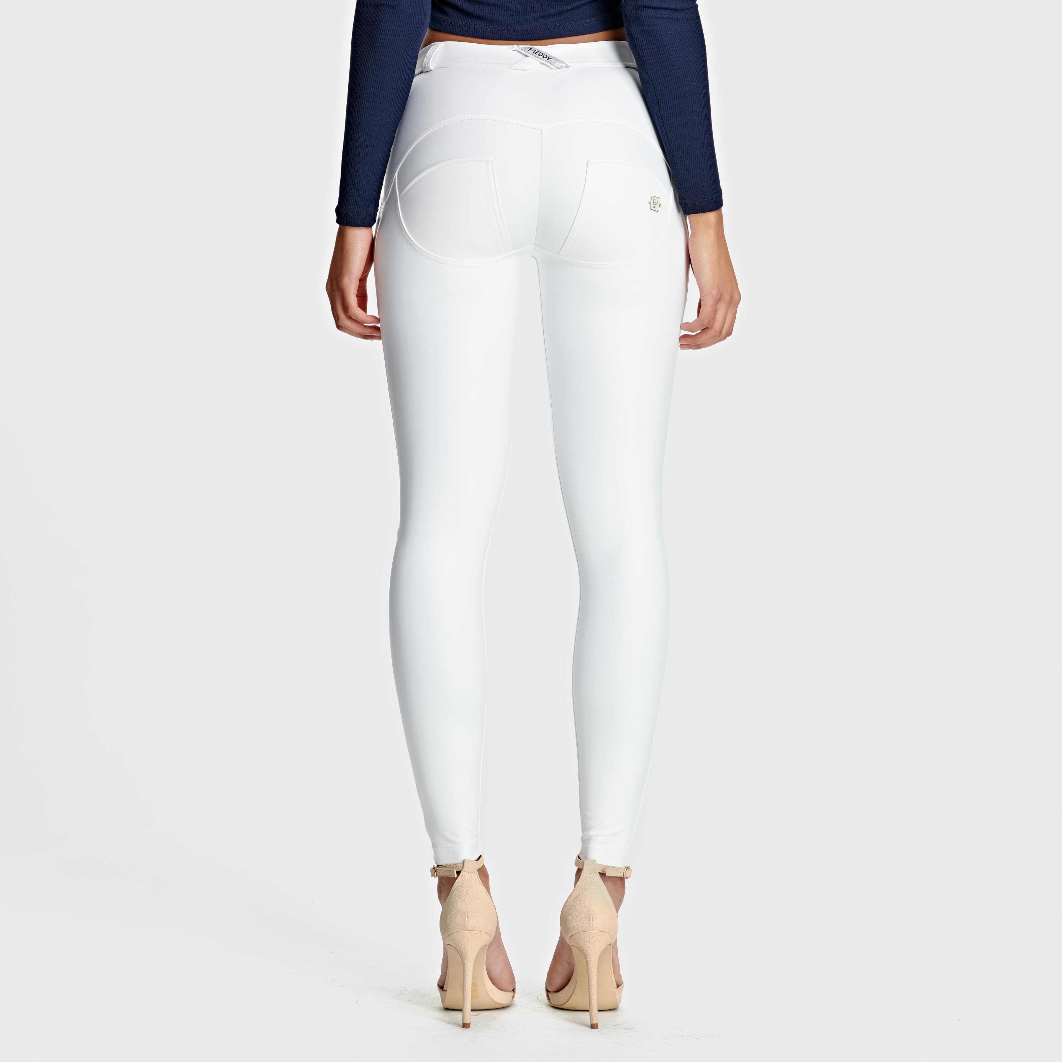 WR.UP® جلد صناعي - خصر متوسط ​​الارتفاع - طول كامل - أبيض 