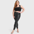 حذاء WR.UP® Curvy من الجلد الصناعي - خصر مرتفع - طول كامل - أسود